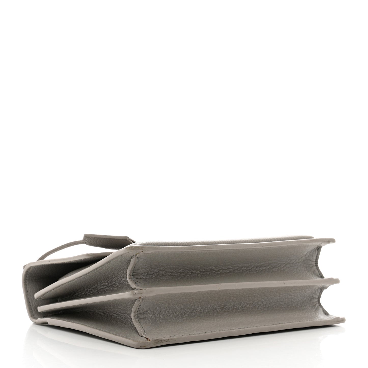 Grained Calfskin Medium Monogram Sunset Satchel Light Grey