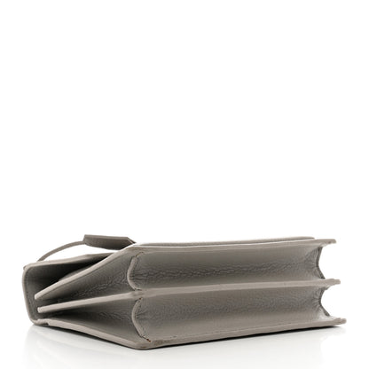 Saint Laurent Grained Calfskin Medium Monogram Sunset Satchel Light Grey 4 of 15