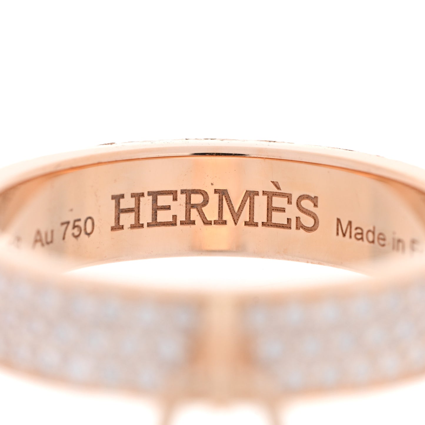 18K Rose Gold Diamond MM Kelly Clochette Ring 52 6