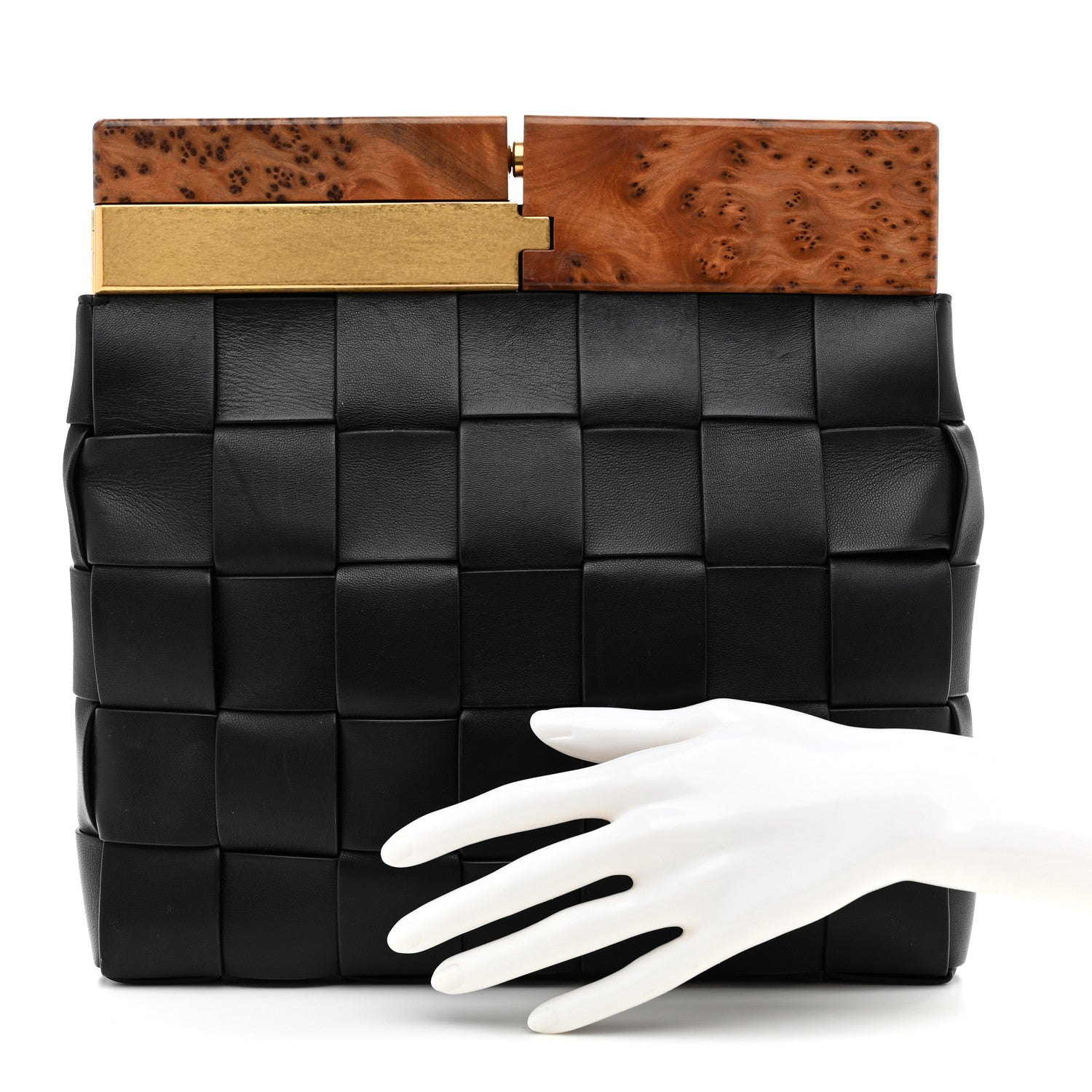 Bottega Veneta Nappa Intrecciato The Snap Clutch Black 2 of 6