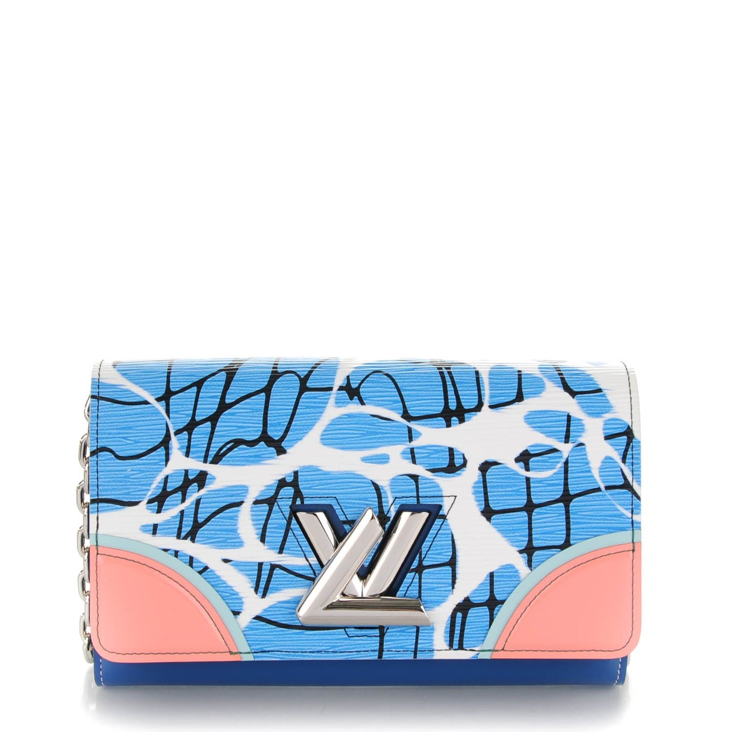 Epi Twist Chain Wallet Aqua
