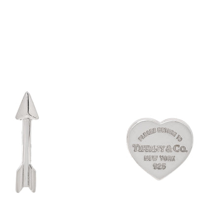 Tiffany Sterling Silver Lovestruck Heart Tag & Arrow Earrings 1 of 6