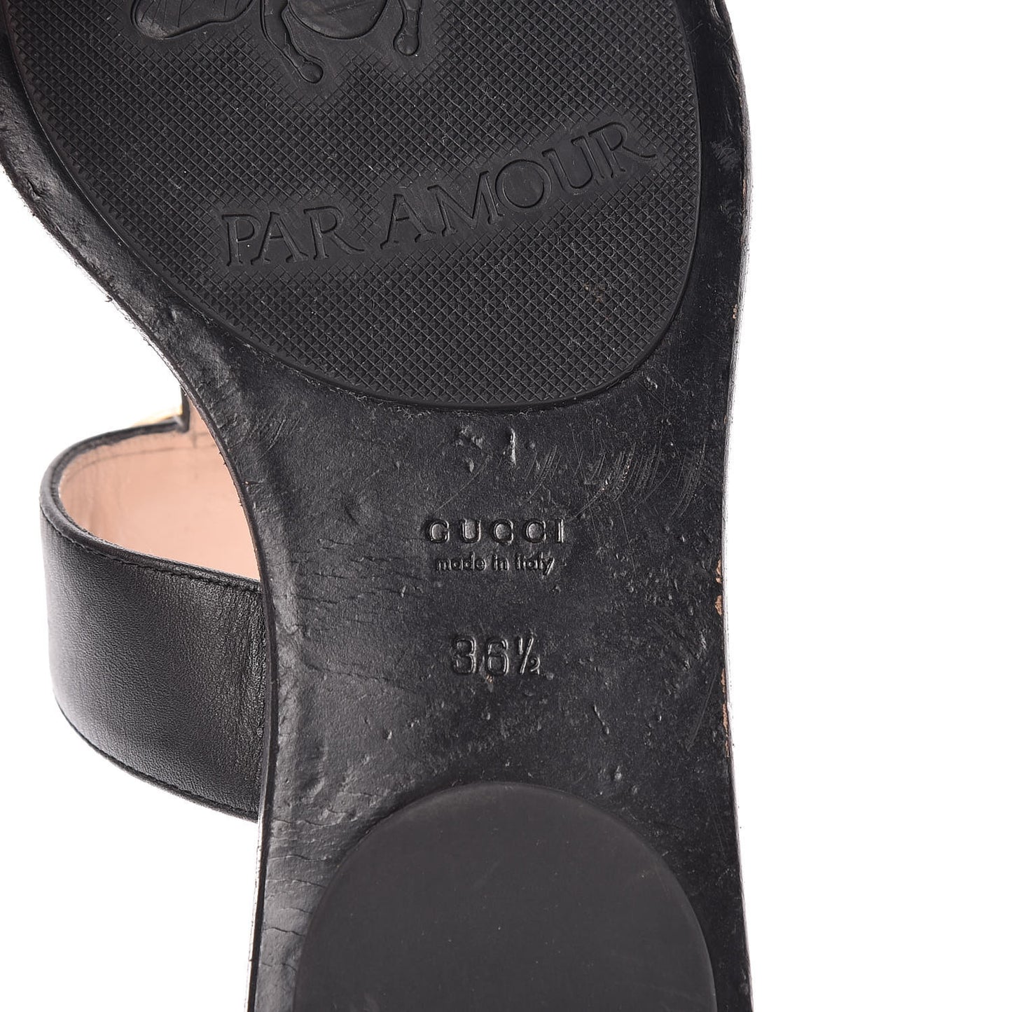 Calfskin GG Marmont Thong Sandals 36.5 Black