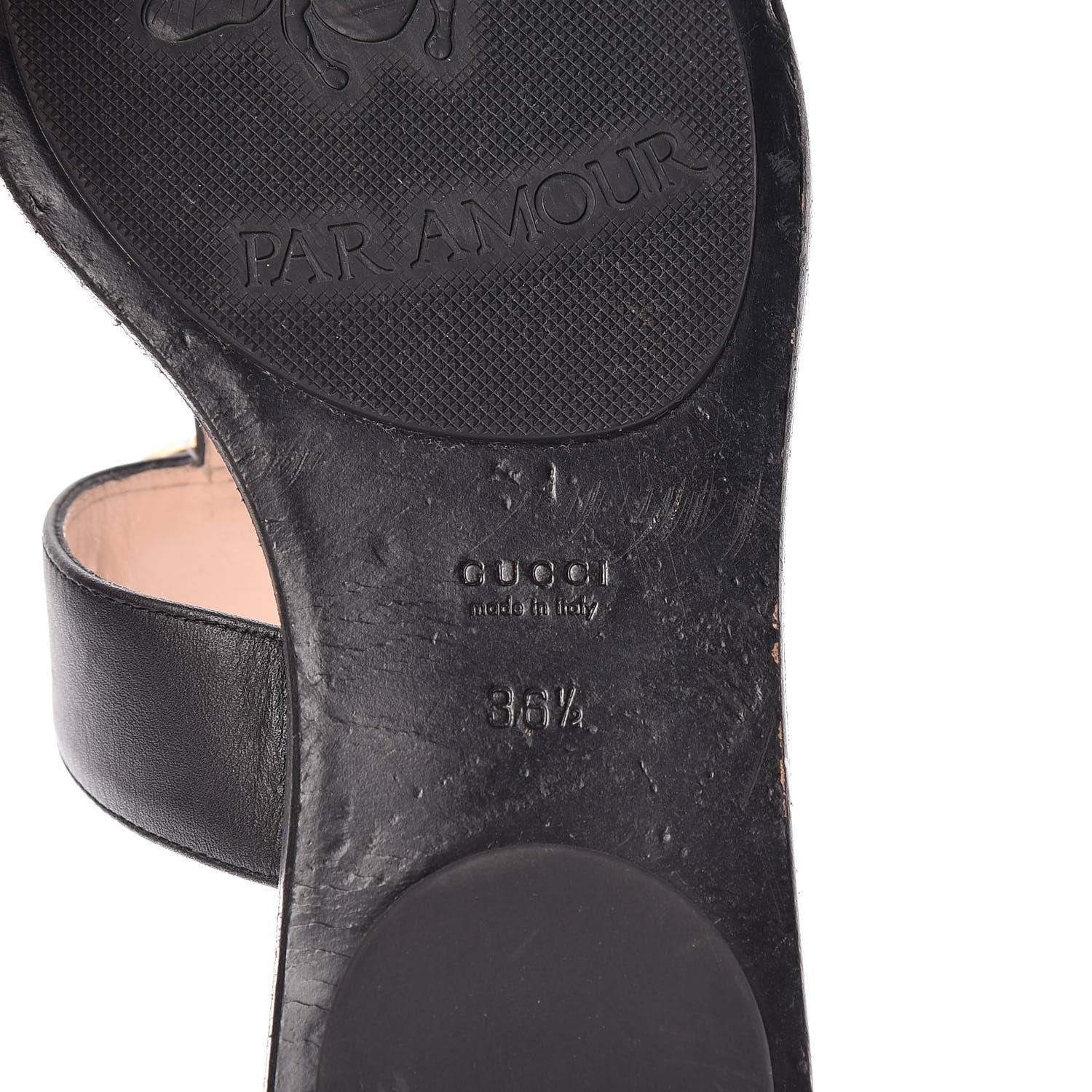 Gucci Calfskin GG Marmont Thong Sandals 36.5 Black 17 of 17