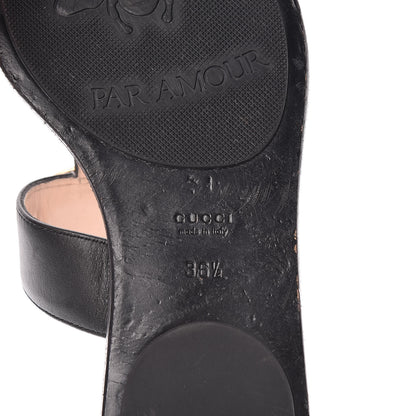 Gucci Calfskin GG Marmont Thong Sandals 36.5 Black 17 of 17