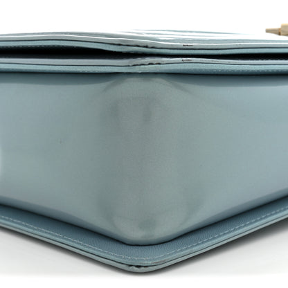 Chanel Iridescent Glazed Calfskin Quilted New Medium Boy Flap Light Blue 9 of 12