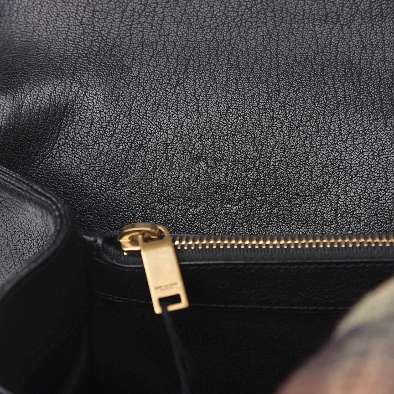 Saint Laurent Sheepskin Matelasse Chevron Monogram Large College Satchel Black 12 of 12
