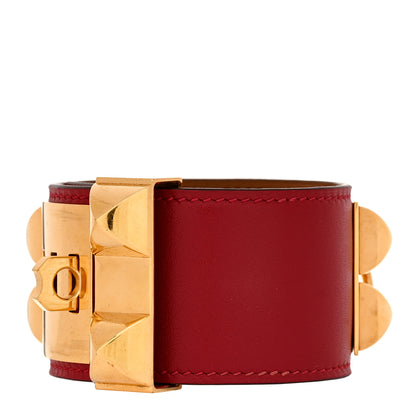 Hermes Swift Collier de Chien CDC Bracelet T2 Rouge Casaque 2 of 5