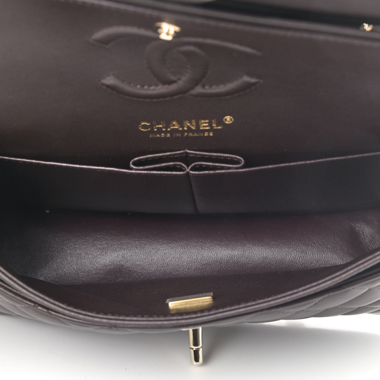Chanel Lambskin Quilted Small Double Flap Dark Brown 4 of 7