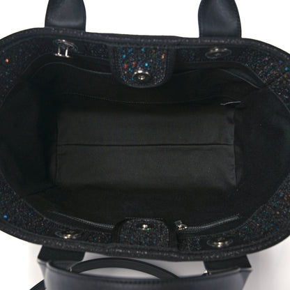 Chanel Calfskin Sequin Small Deauville Tote Black 4 of 9