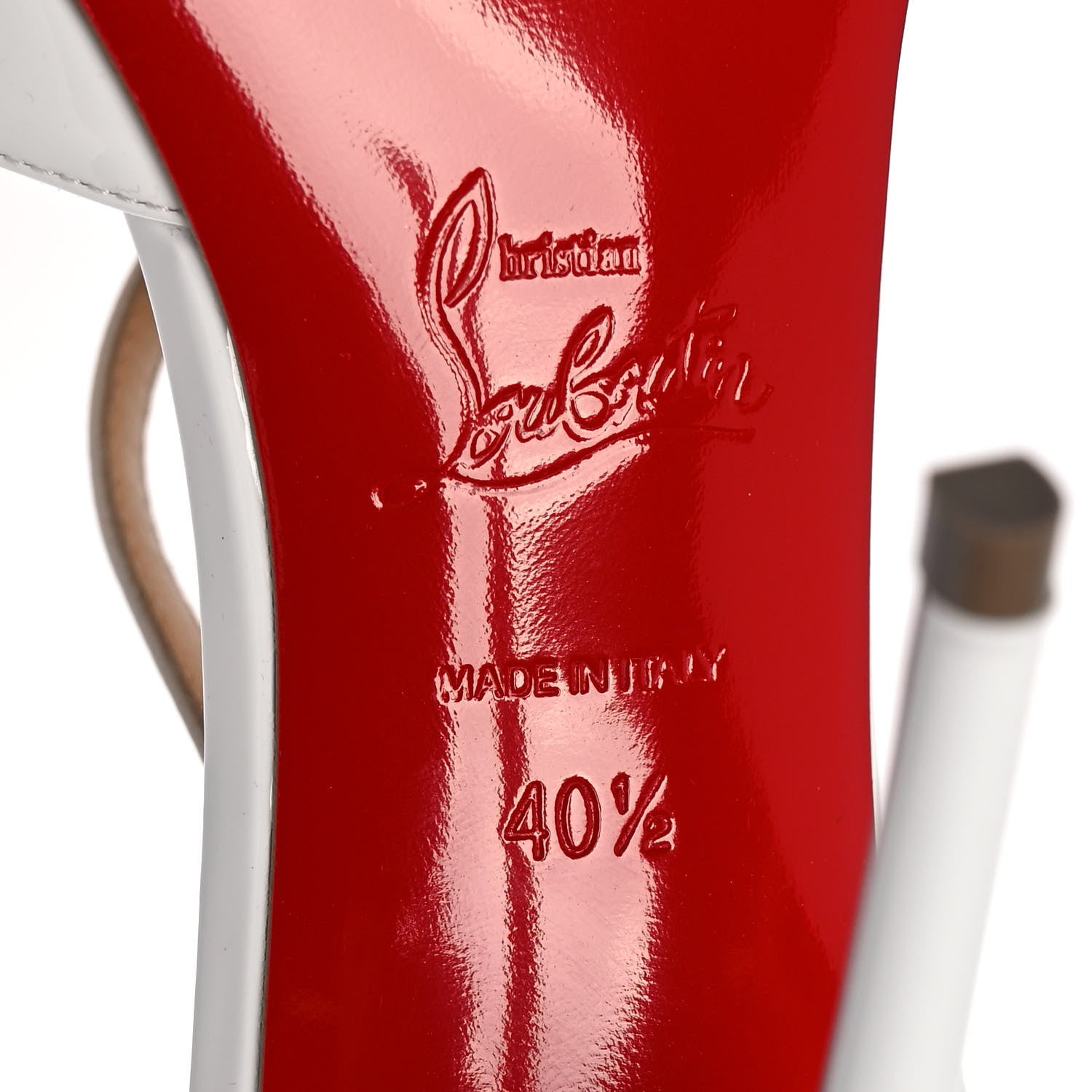 Christian Louboutin Patent Kid Round And Square 100 Pumps 40.5 Bianco 6 of 7