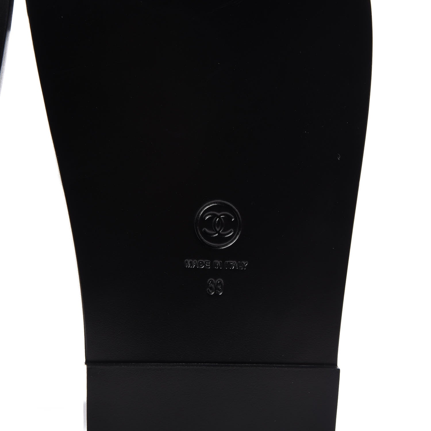 Chanel Grained Calfskin Velcro Dad Sandals 39 Black 8 of 10