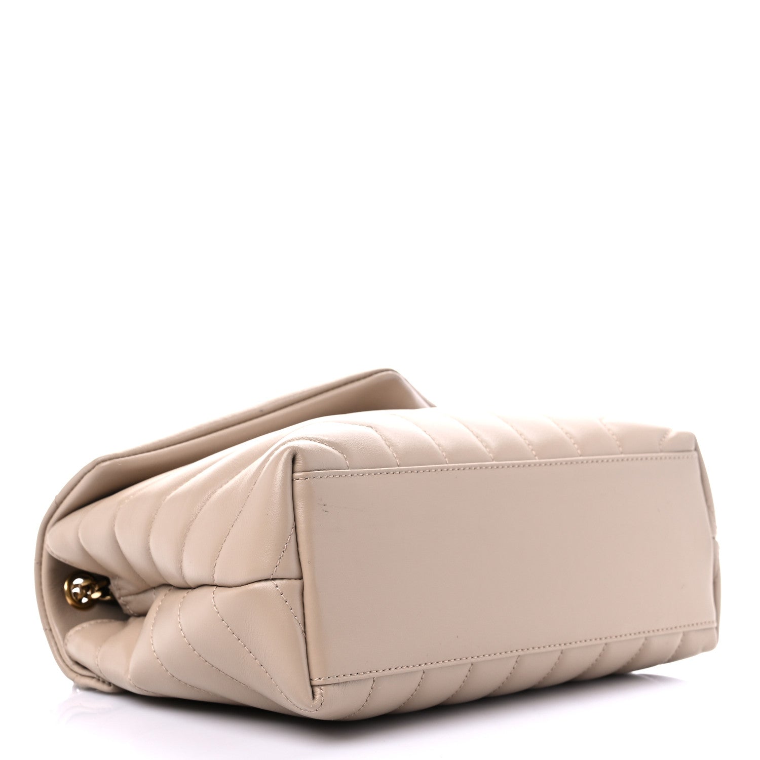 Saint Laurent Calfskin Y Quilted Monogram Small Loulou Chain Satchel Dark Beige 4 of 17
