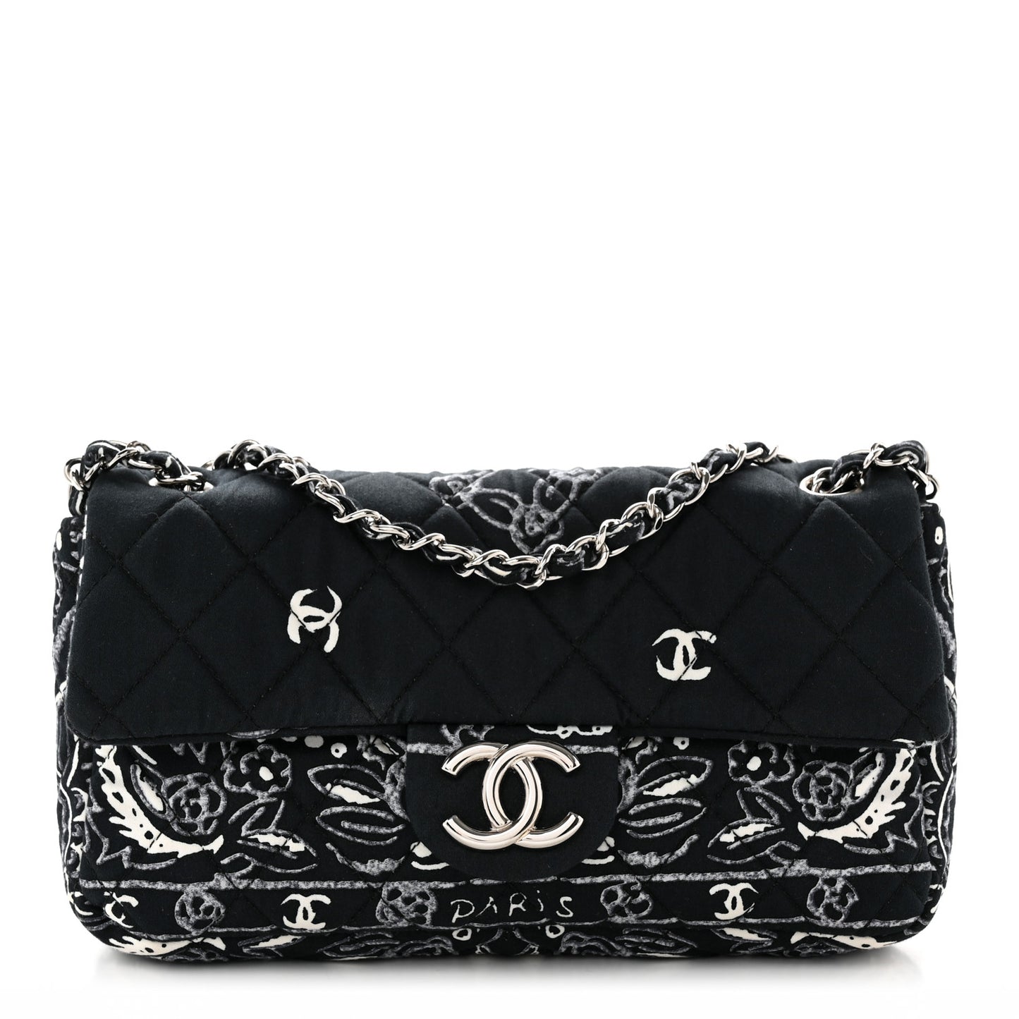 Cotton Quilted Small Bandana Single Flap Black