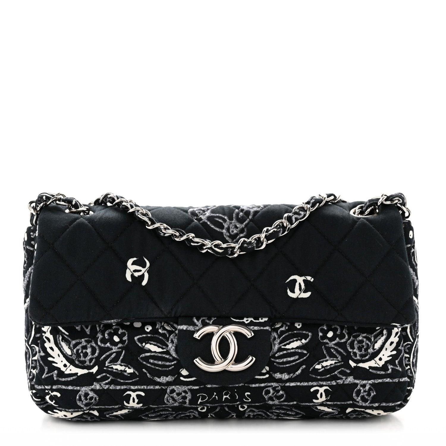 Chanel Cotton Quilted Small Bandana Single Flap Black 1 of 11
