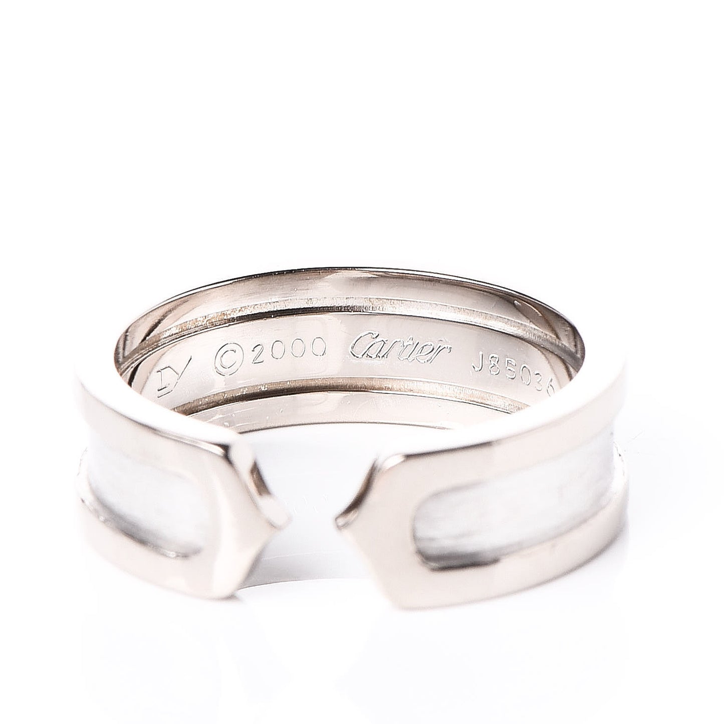 18K White Gold 6.5mm C De Ring 53 6.5