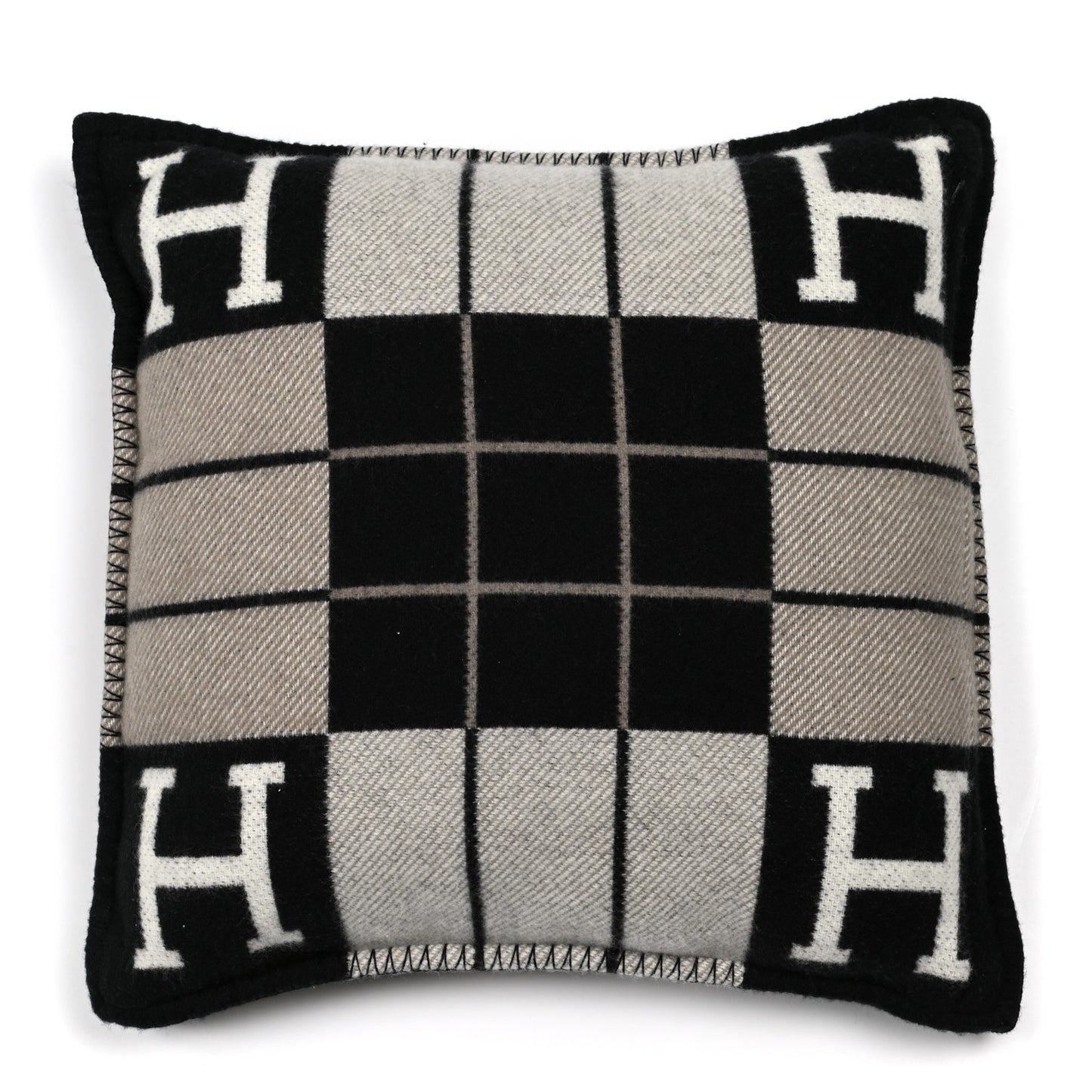 Wool Cashmere Avalon III Pillow PM Ecru Black