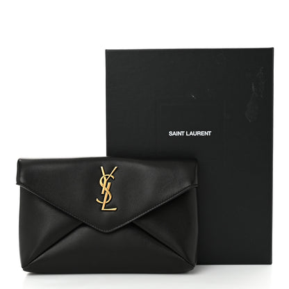 Saint Laurent Lambskin Small Cassandre Envelope Pouch Black 8 of 8