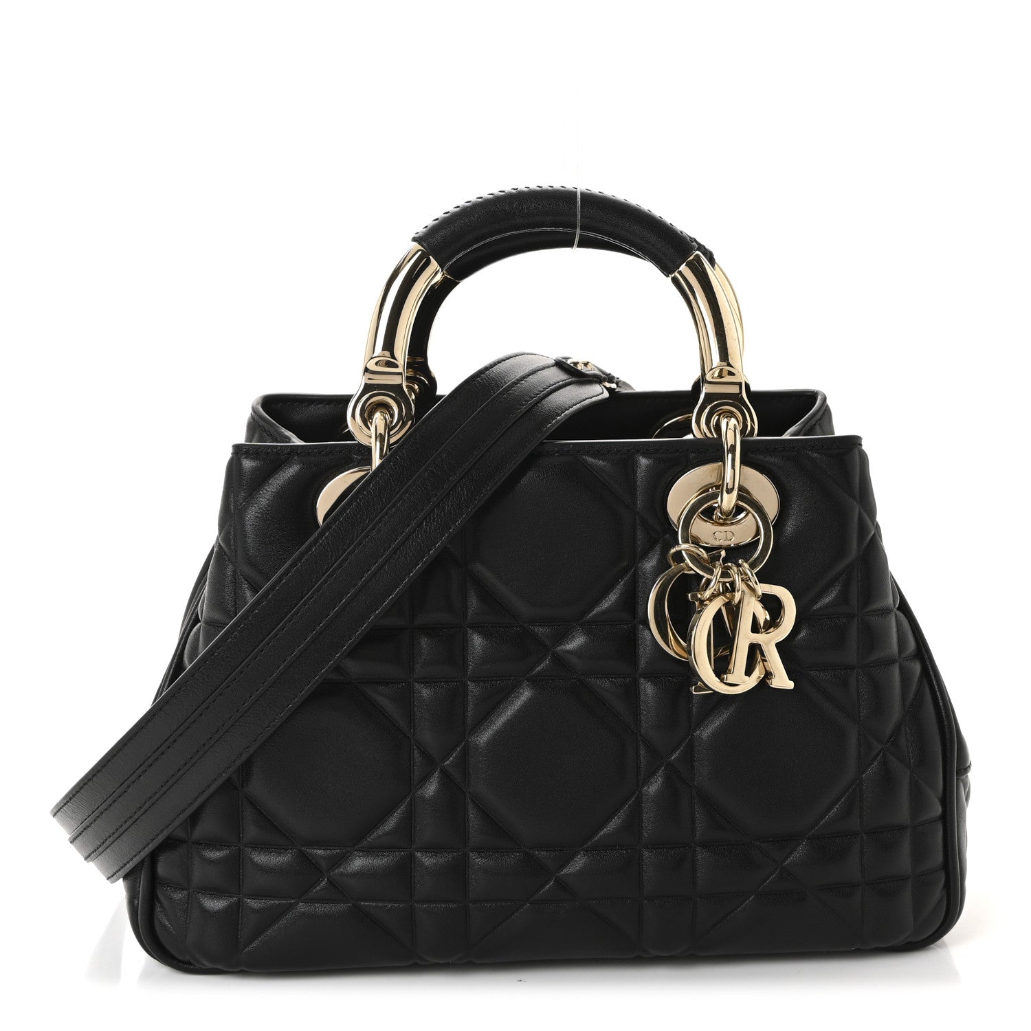 Christian Dior Calfskin Cannage Small The Lady 95.22 Black 1 of 9