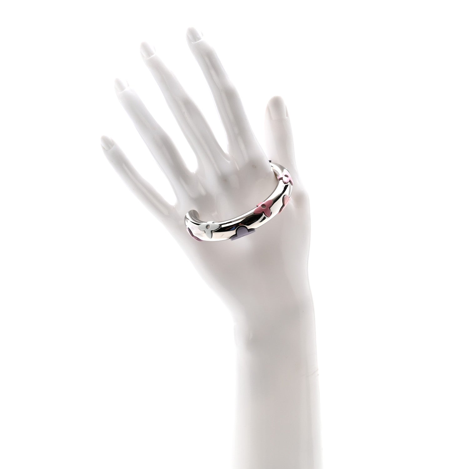 Louis Vuitton Resin Daily Monogram Bracelet S Silver Pink 2 of 6