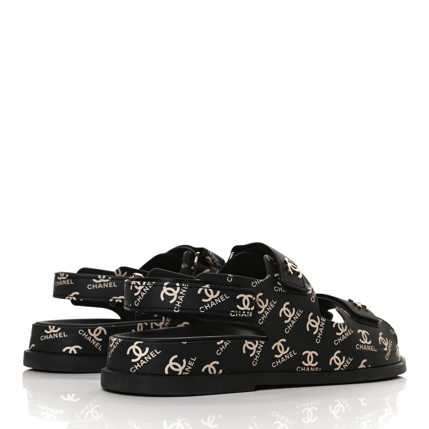 Chanel Rubber CC Dad Sandals 40 Black 4 of 13