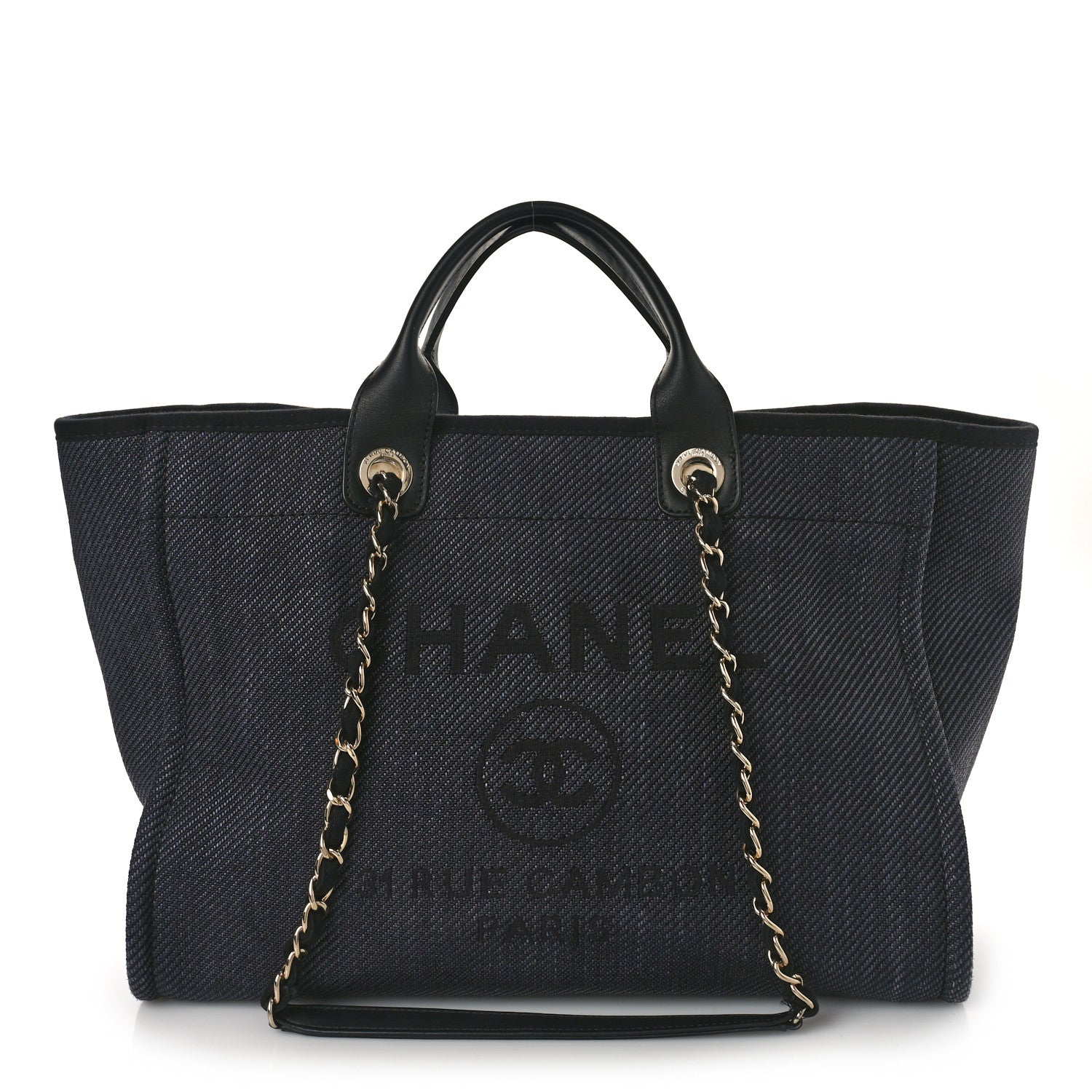 Chanel Mixed Fibers Calfskin Medium Deauville Tote Black 1 of 9