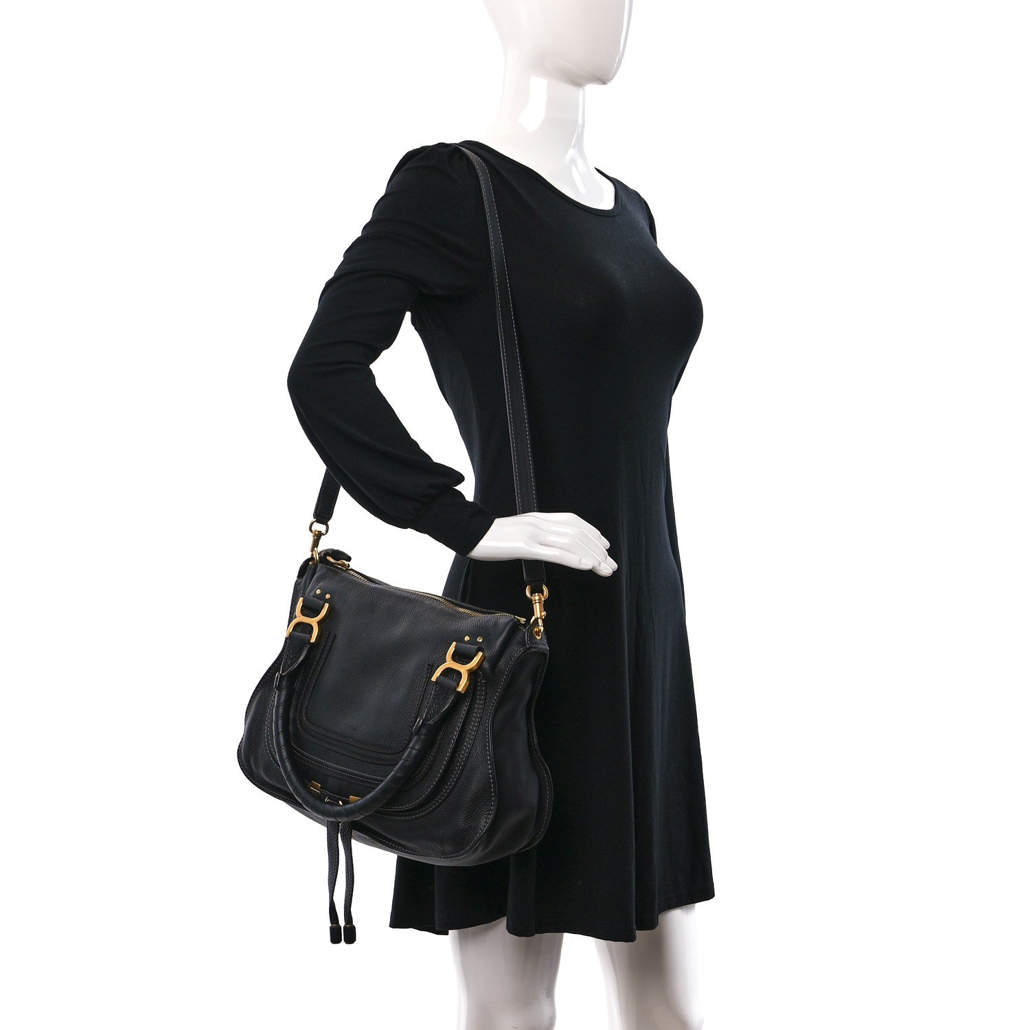 Chloe Calfskin Medium Marcie Satchel Black 2 of 15