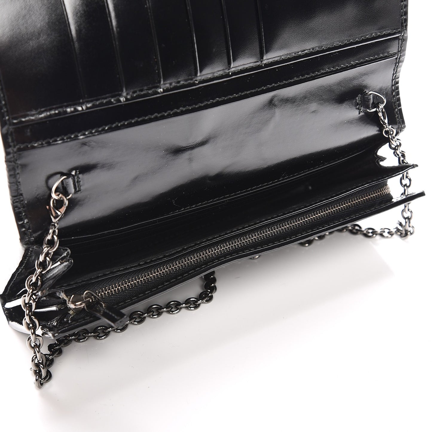 Imprime Monogram GG Pierce Chain Clutch Wallet Black