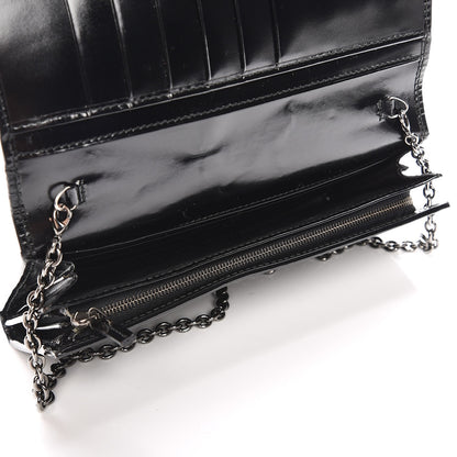 Gucci Imprime Monogram GG Pierce Chain Clutch Wallet Black 5 of 7
