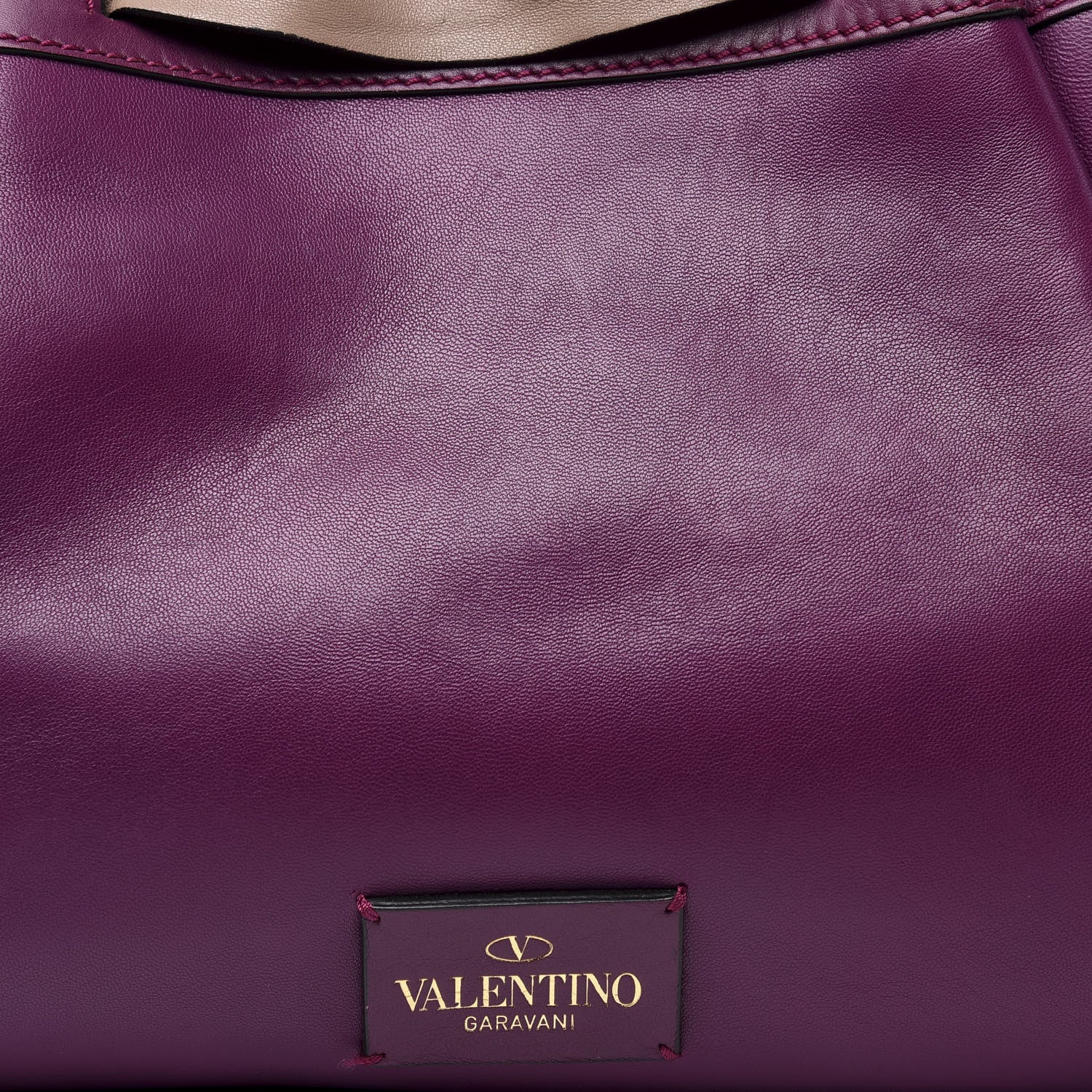 Valentino Garavani Nappa Large Aphrodite Bow Tote Purple Poudre 9 of 11