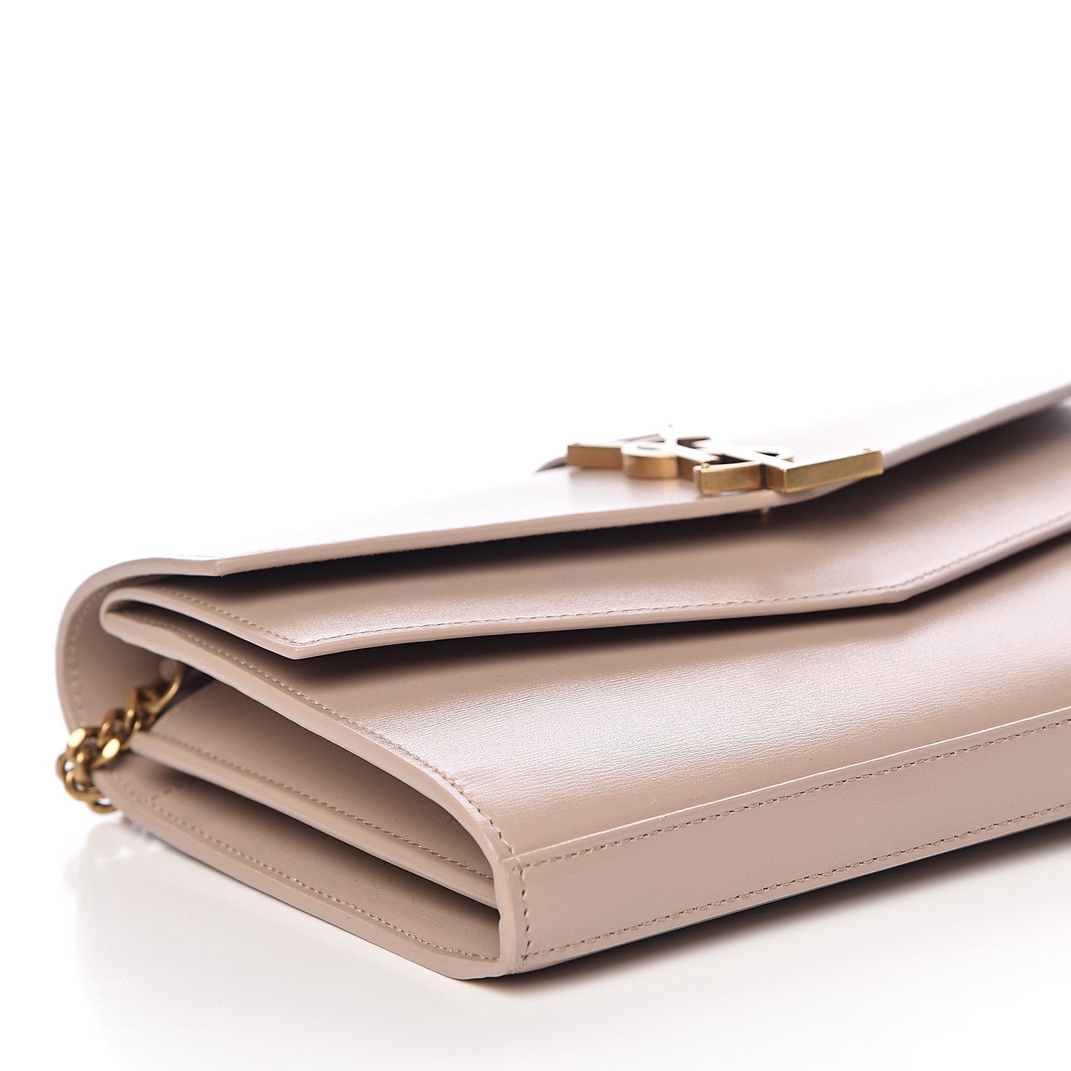 Saint Laurent Smooth Calfskin Sulpice Monogram Chain Wallet Light Natural 8 of 11