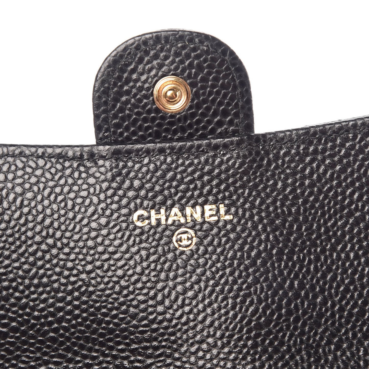Caviar Quilted Large Flap Wallet Black