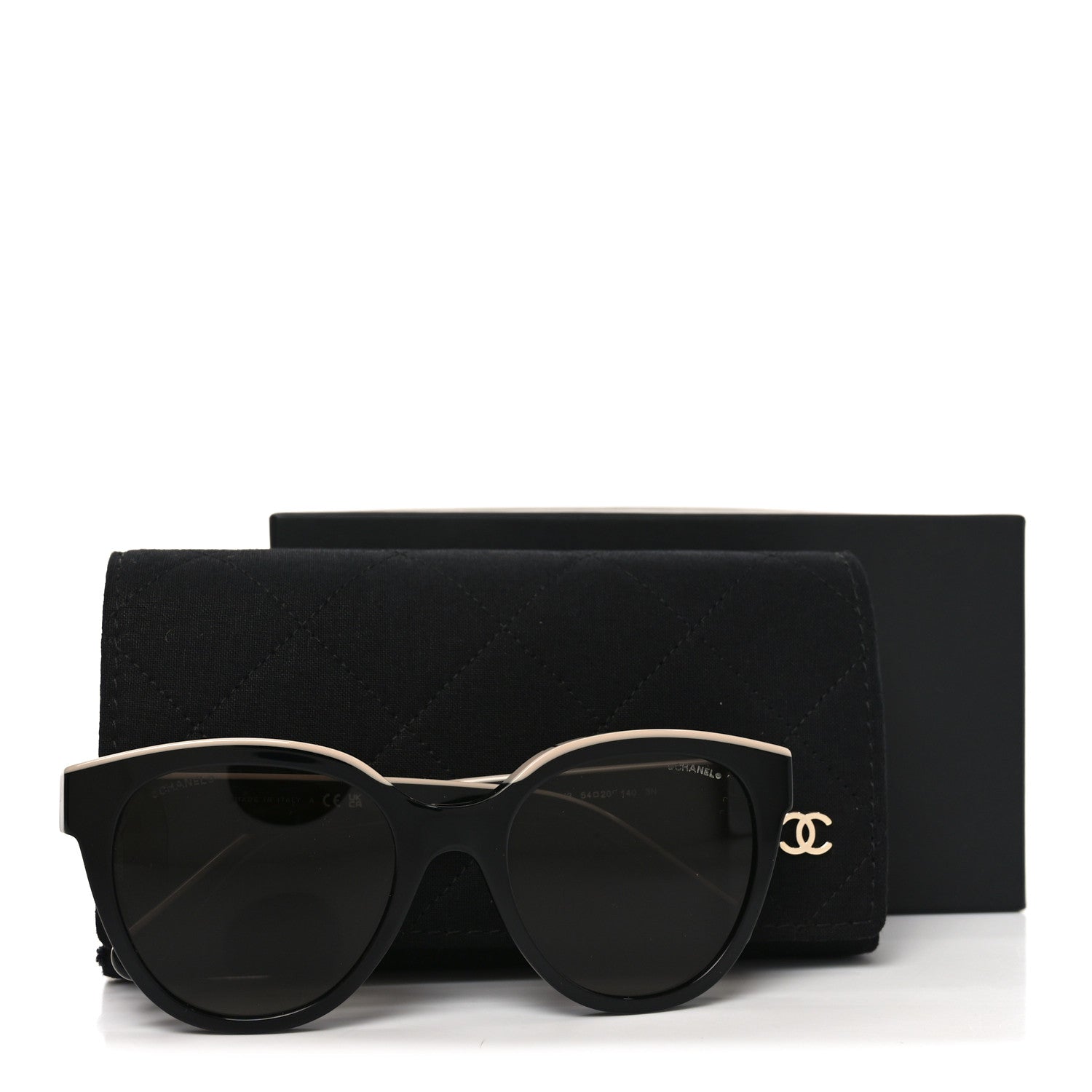 Chanel Acetate CC Butterfly Sunglasses 5414 Black Beige 7 of 7