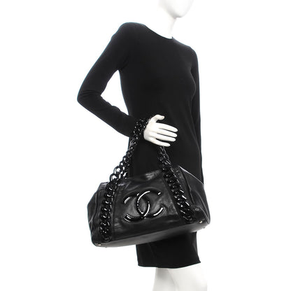 Chanel Calfskin Modern Chain Rhodoid East West Tote Black 2 of 9