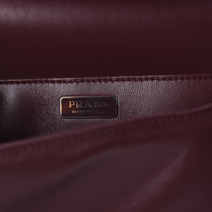 Prada Soft Calfskin Impunture Diagramme Cahier Bag Granato 8 of 9