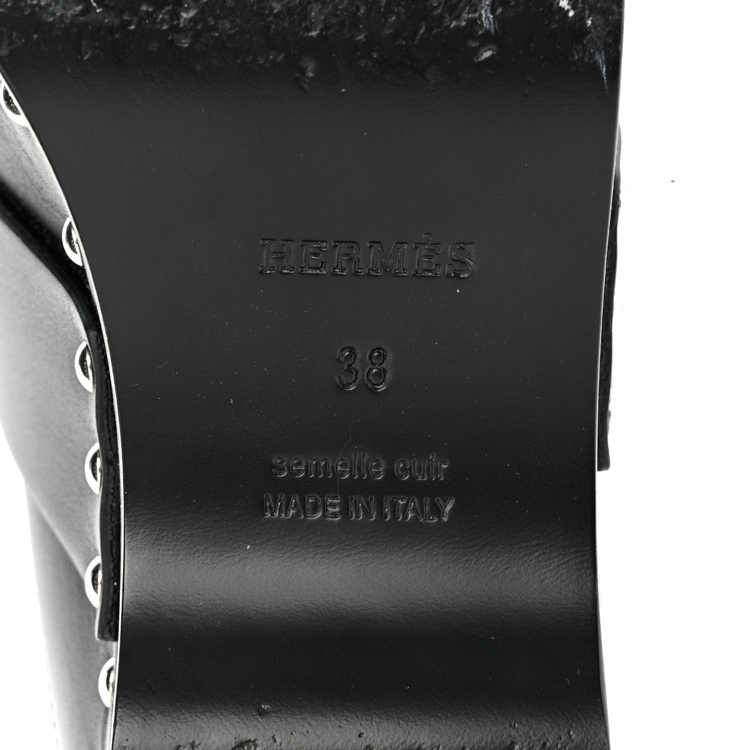 Hermes Calfskin Calya Mules 38 Black 7 of 7
