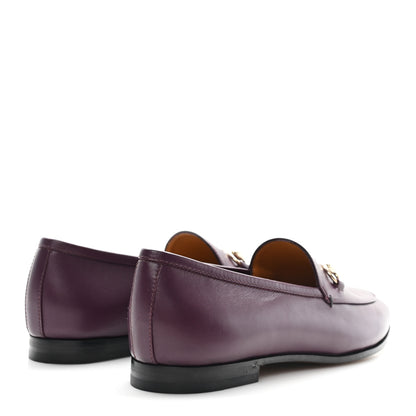 Gucci Real Betis Glamour Calfskin Womens Jordaan Horsebit Loafers 37 Shiny Vineyard 5 of 10