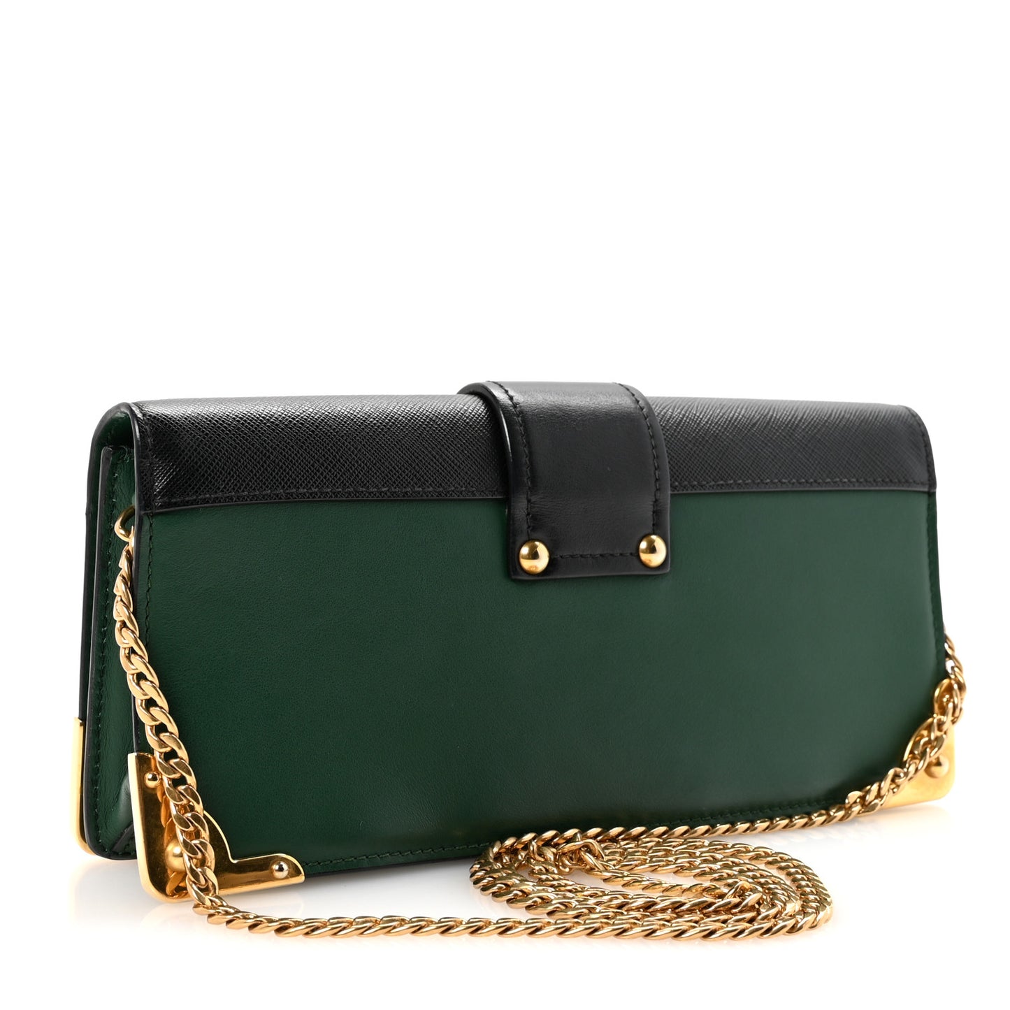 City Calfskin Cahier Clutch With Chain Biliardo Black