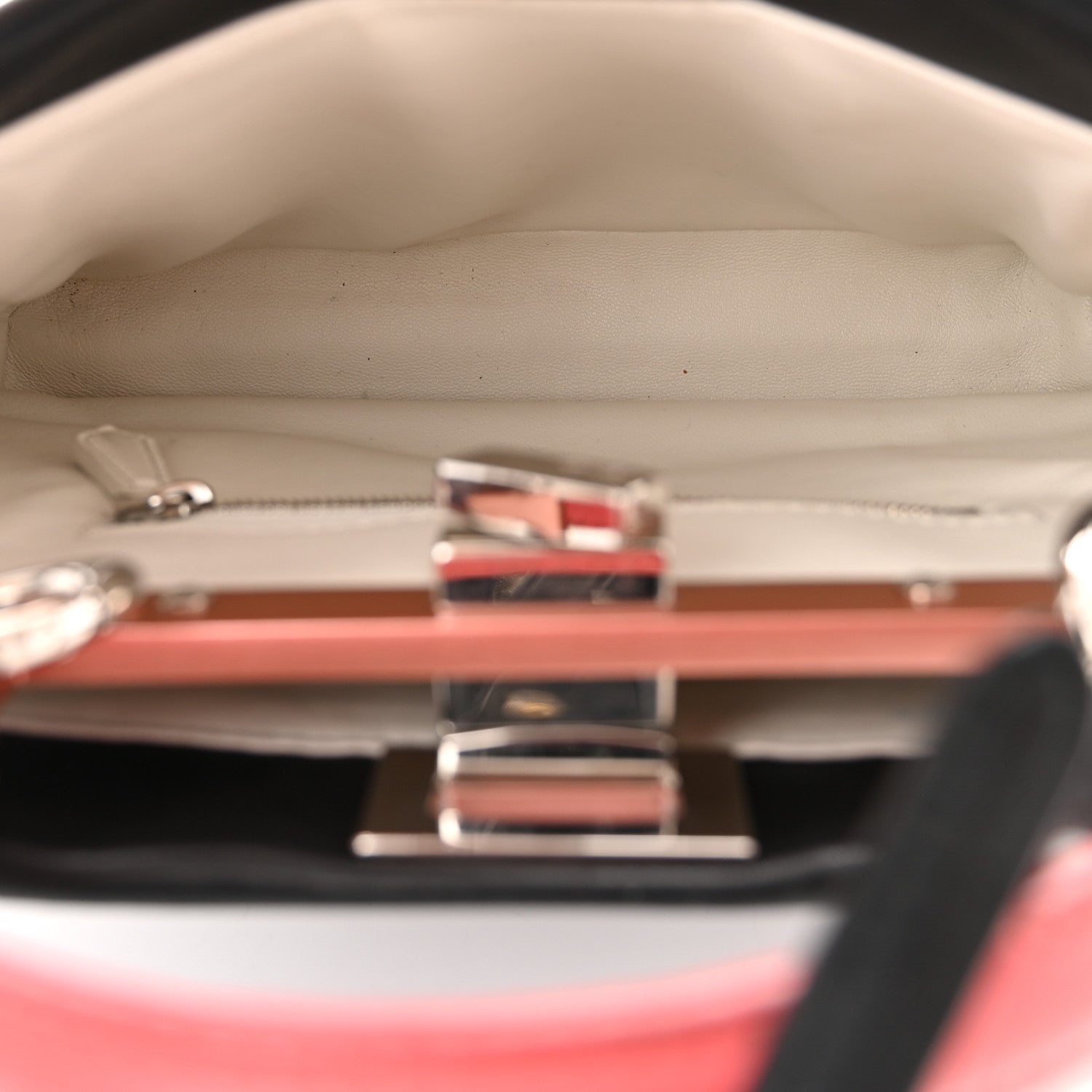 Fendi Nappa Colorblock Mini Peekaboo Iconic Satchel Black White Ecstasy 4 of 11