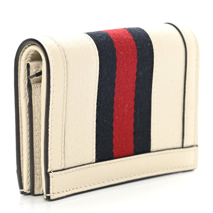 Gucci Textured Calfskin Web Ophidia Card Case Mystic White 3 of 8