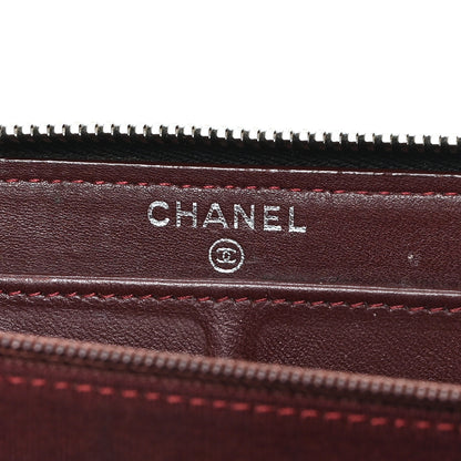 Chanel Lambskin Quilted Large Gusset Zip Around Wallet Black 6 of 8