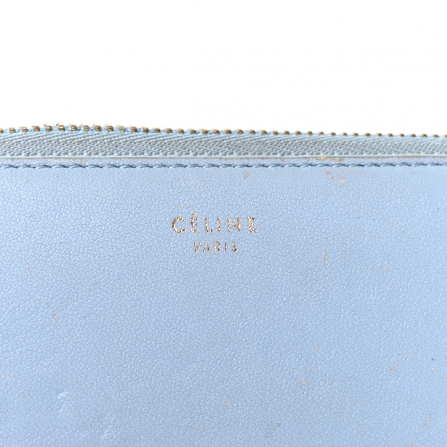 Lambskin Large Zip Around Multifunction Wallet Blue Lavender