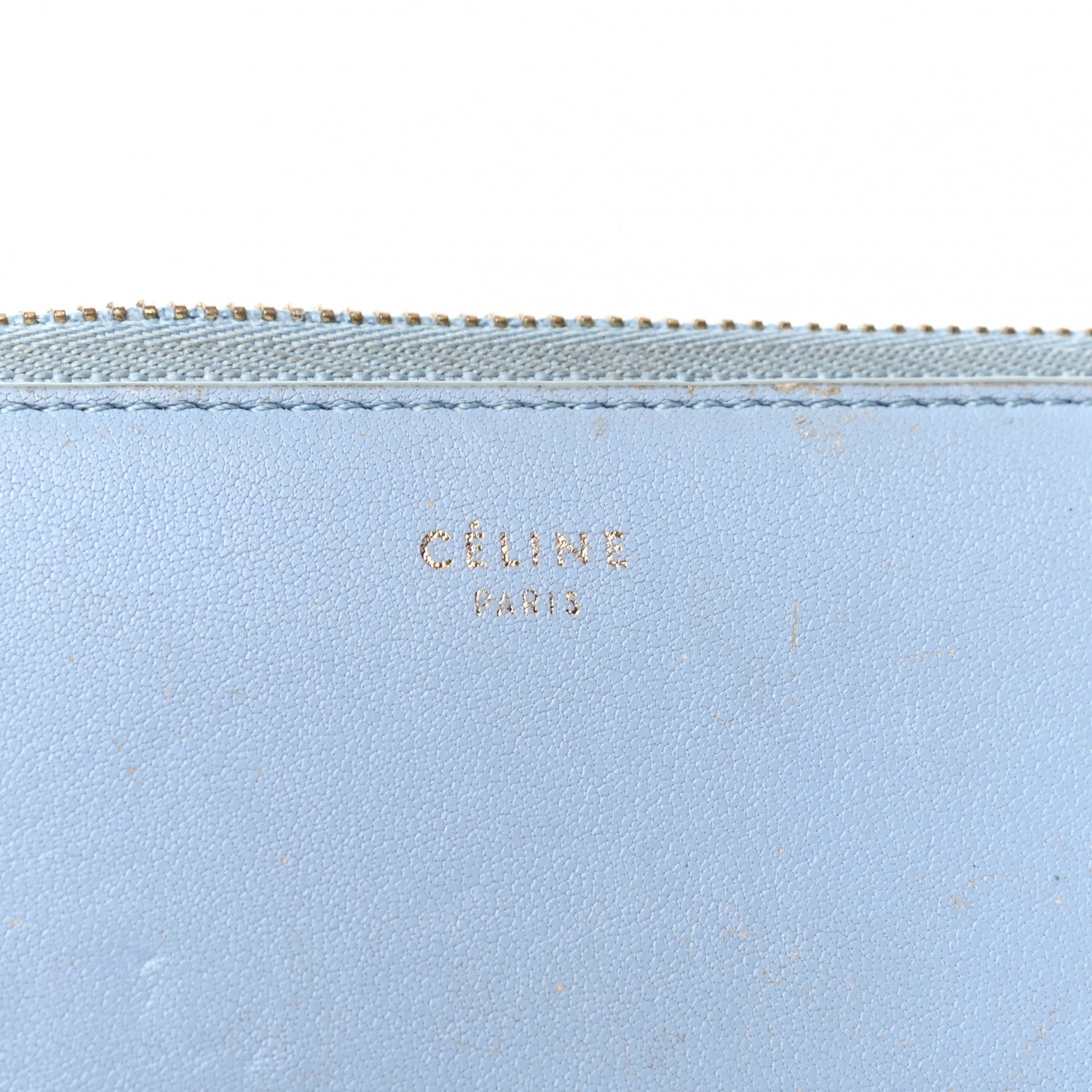 Celine Lambskin Large Zip Around Multifunction Wallet Blue Lavender 6 of 9