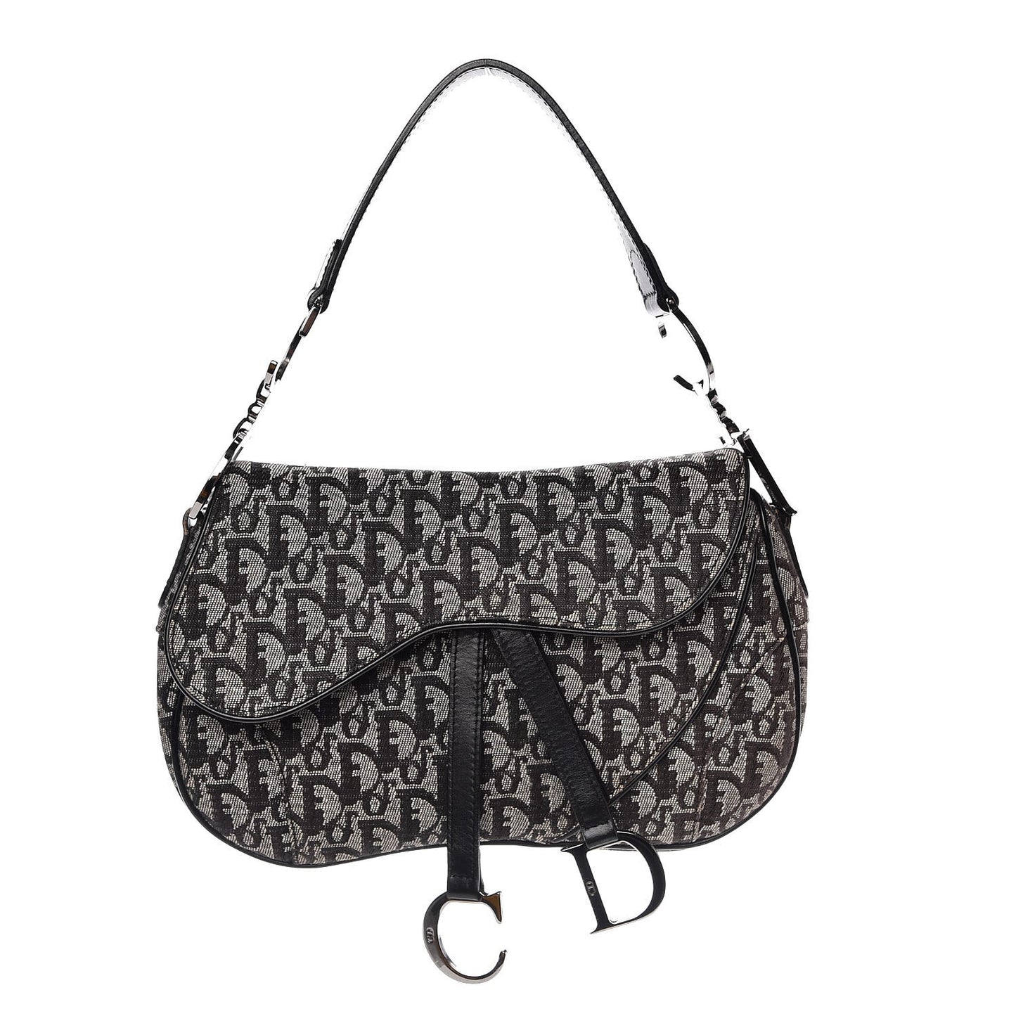 Monogram Double Saddle Bag Black