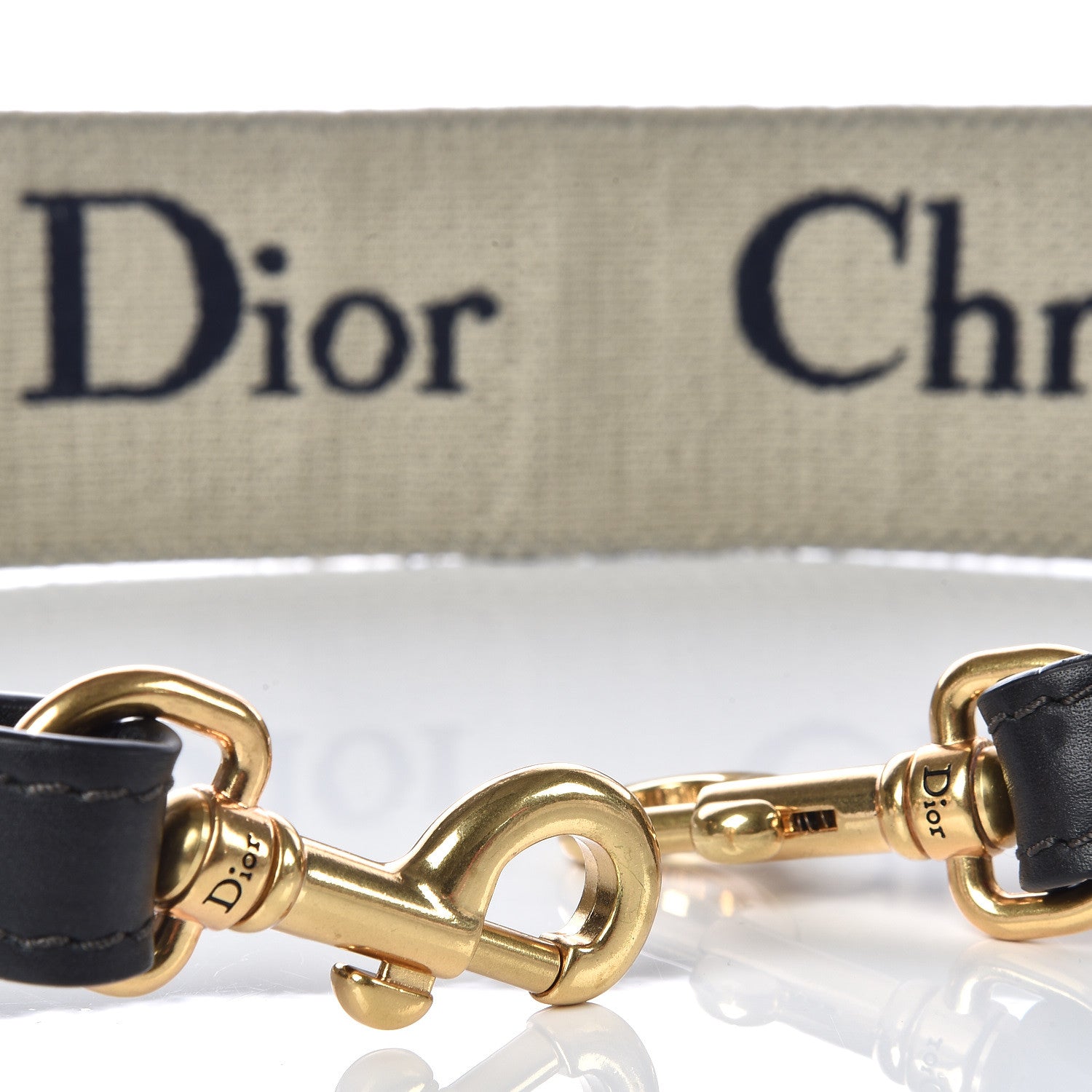 Christian Dior Canvas Embroidered Shoulder Strap Blue 7 of 7