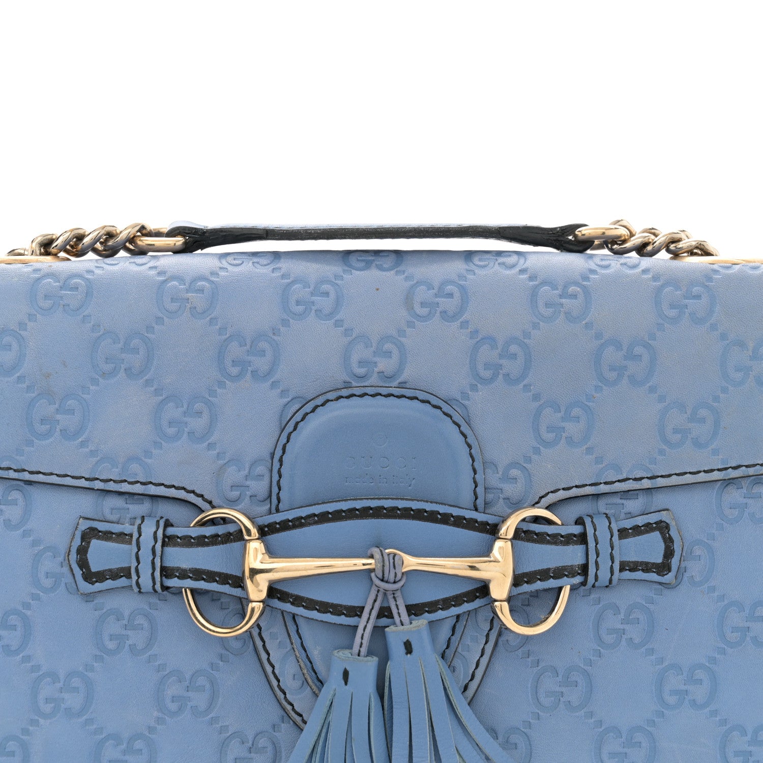 Gucci Soft Guccissima Medium Emily Chain Shoulder Bag Mineral Blue 8 of 19