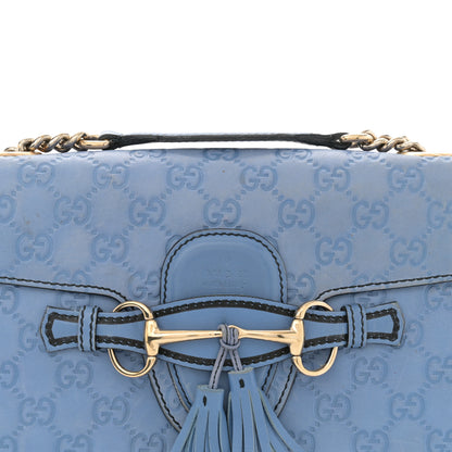 Gucci Soft Guccissima Medium Emily Chain Shoulder Bag Mineral Blue 8 of 19