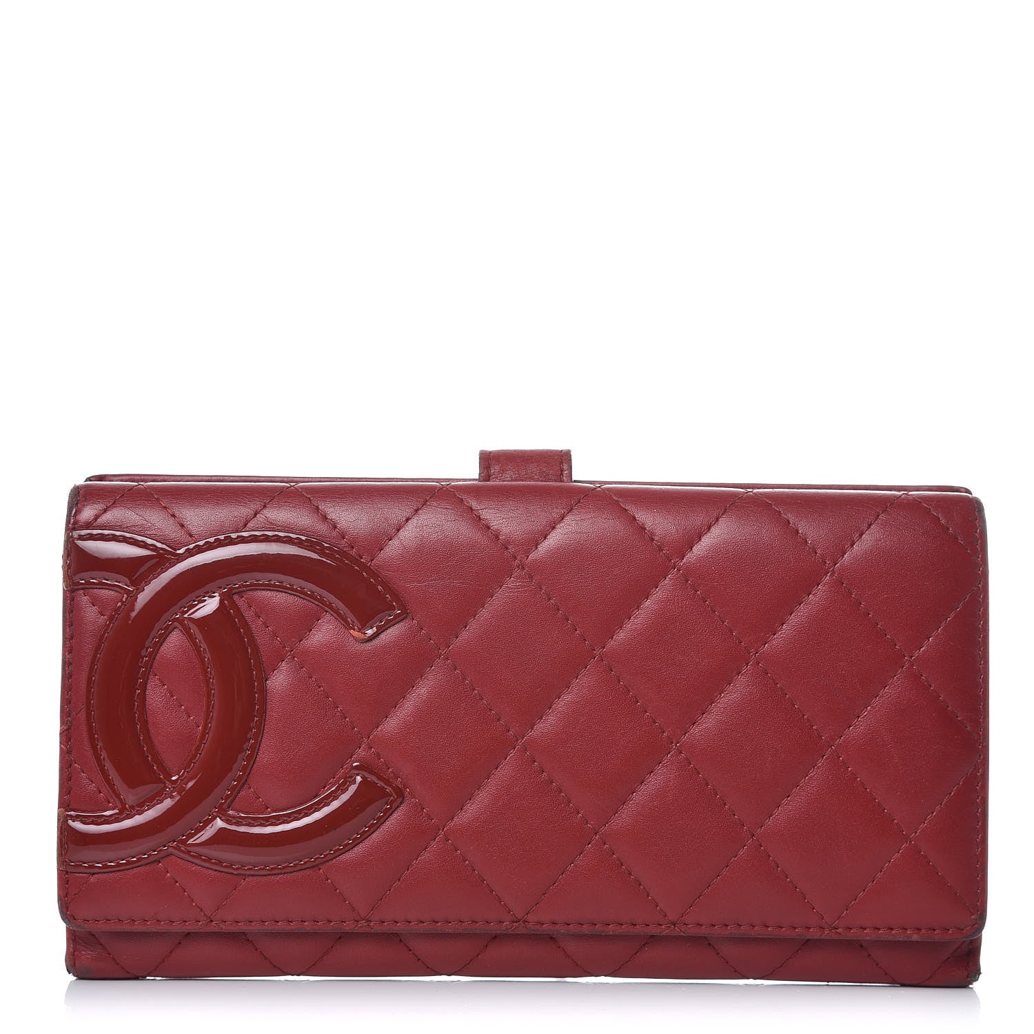 Chanel Calfskin Quilted Cambon Long Double Wallet Red 1 of 16