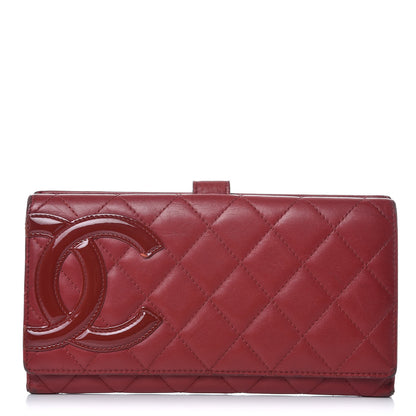 Chanel Calfskin Quilted Cambon Long Double Wallet Red 1 of 16