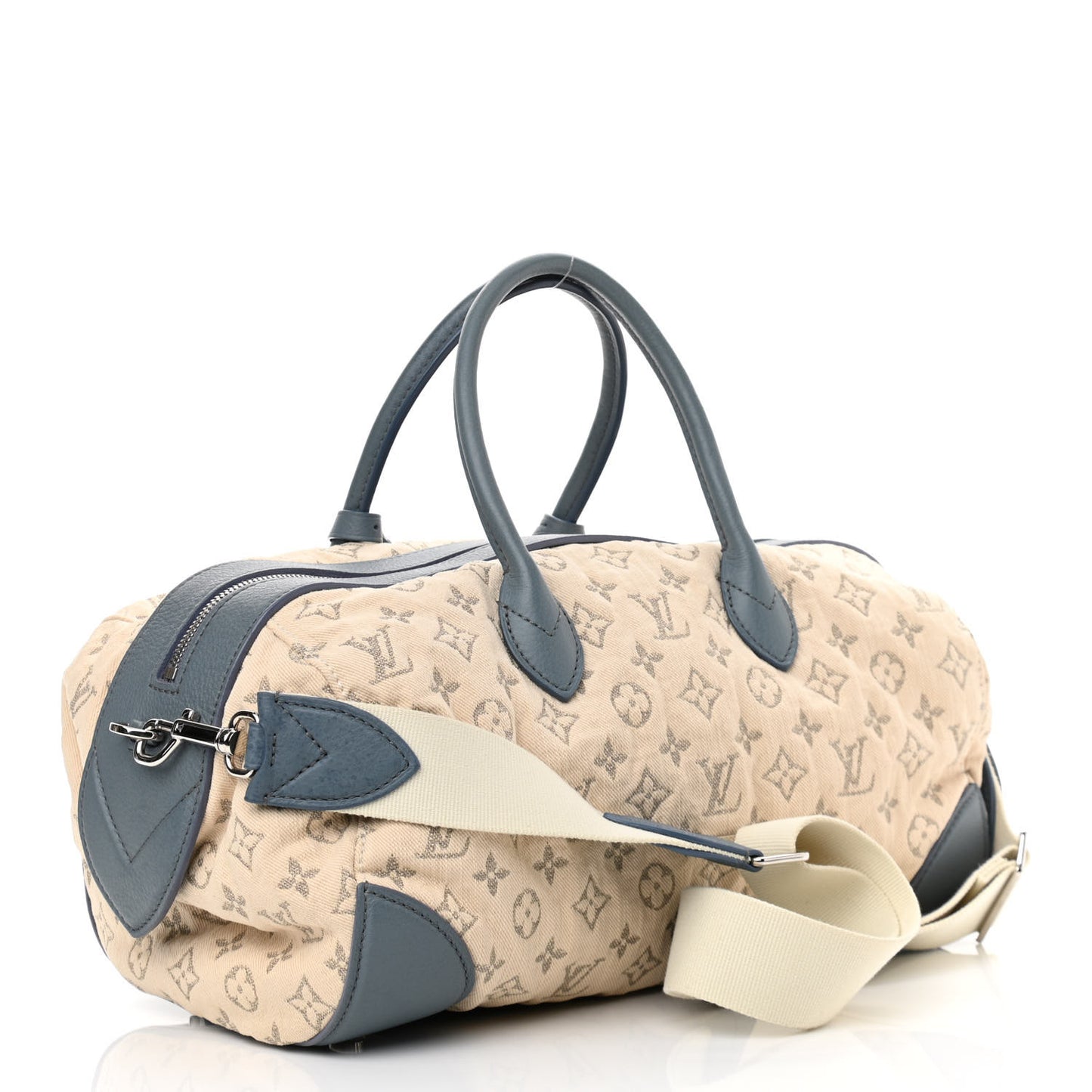 Monogram Denim Speedy Round Blue